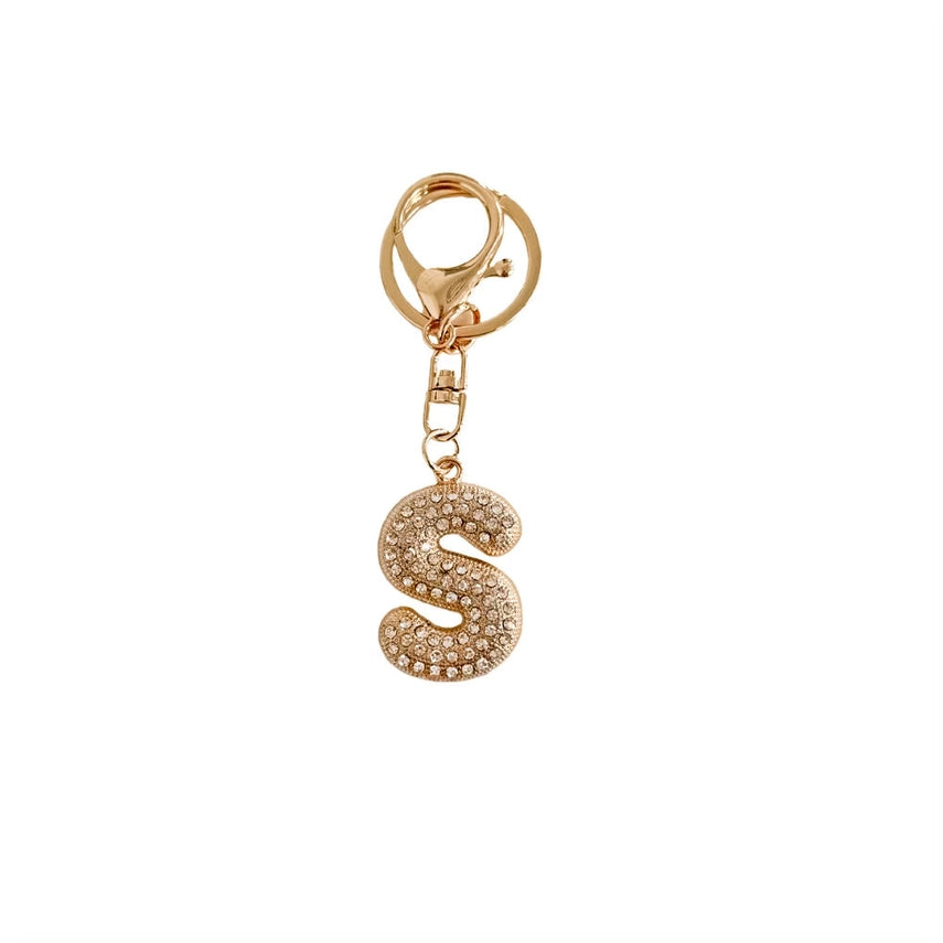 Pretty Simple Diamond Initial Bag Charm
