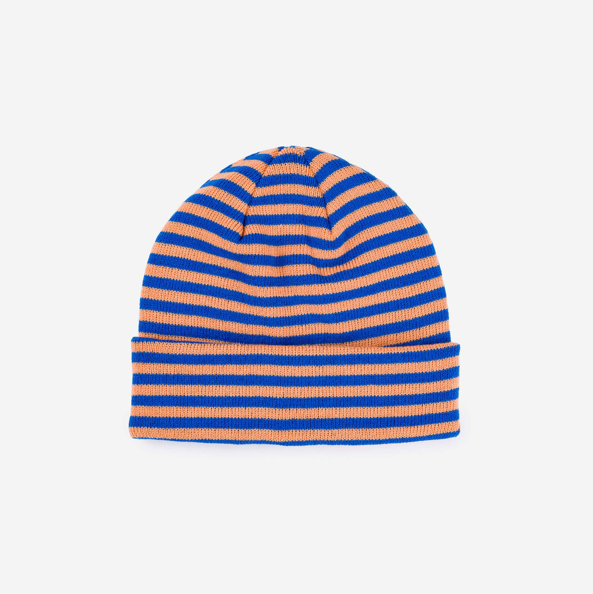 Verloop Simple Stripe Knit Beanie Cobalt Peach