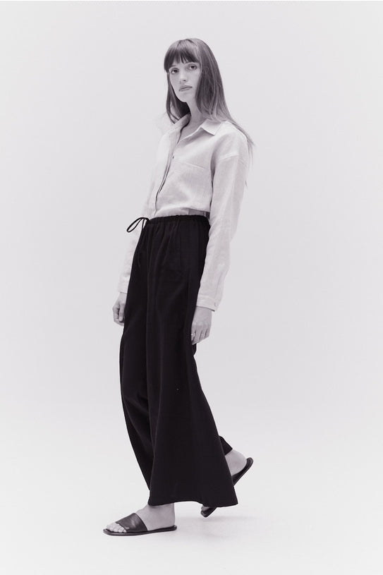NYLAND Romy Long Line Gauze Pant Black