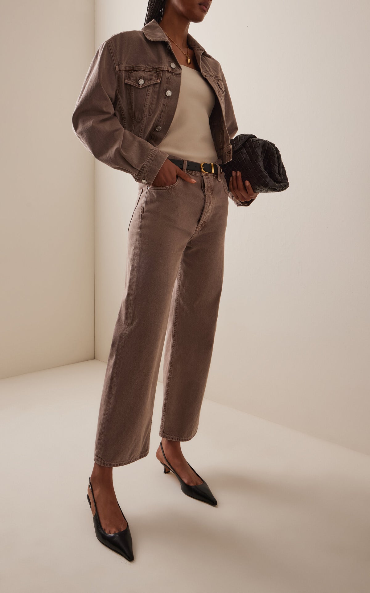 AGOLDE Ren High Rise Wide Leg in Ceramic