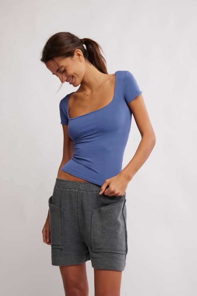 Free People Sunfade Clean Lines Baby Tee