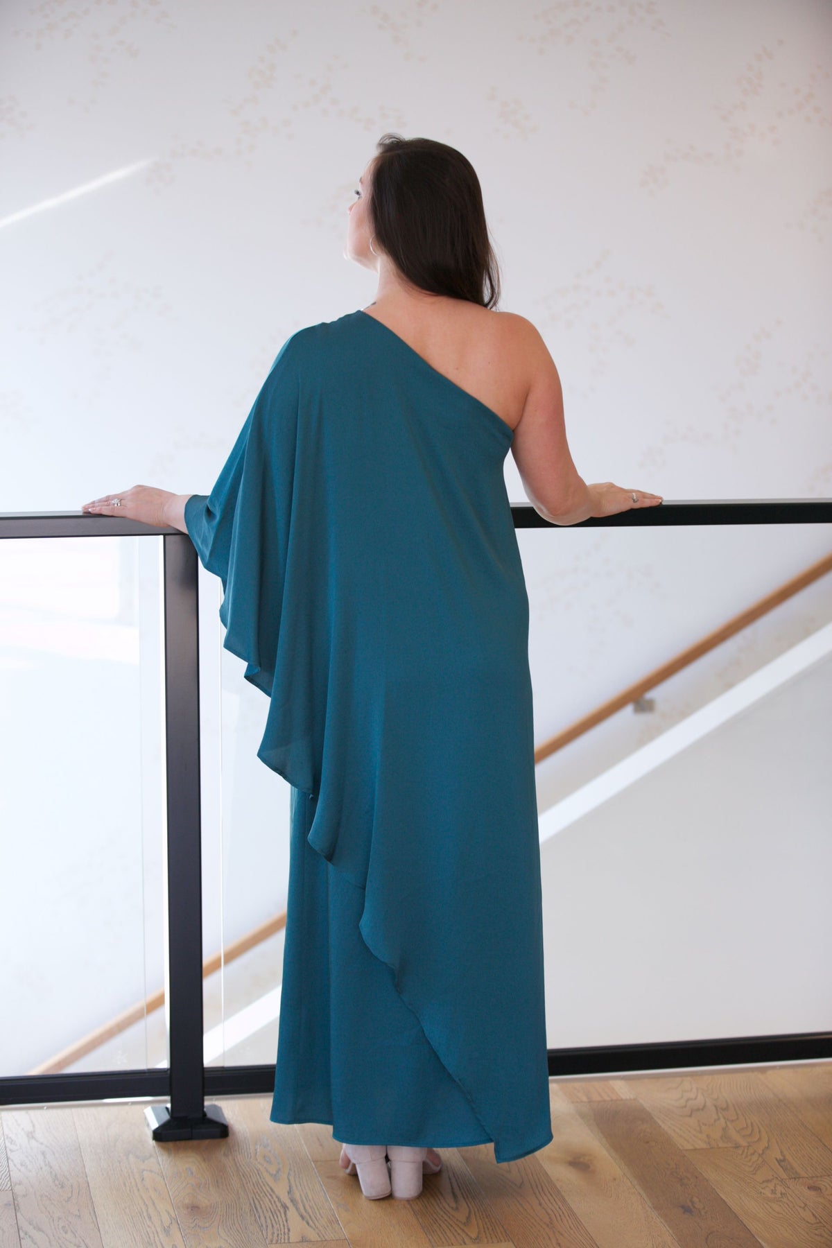 NYLAND Phoenix One Shoulder Maxi Dress Hunter Green