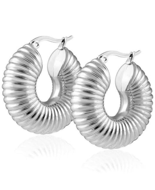 SAHIRA Robyn Hoops 1.2&quot; Silver