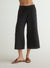Bella Dahl Ruffle Waist Wide Leg Crop in Black