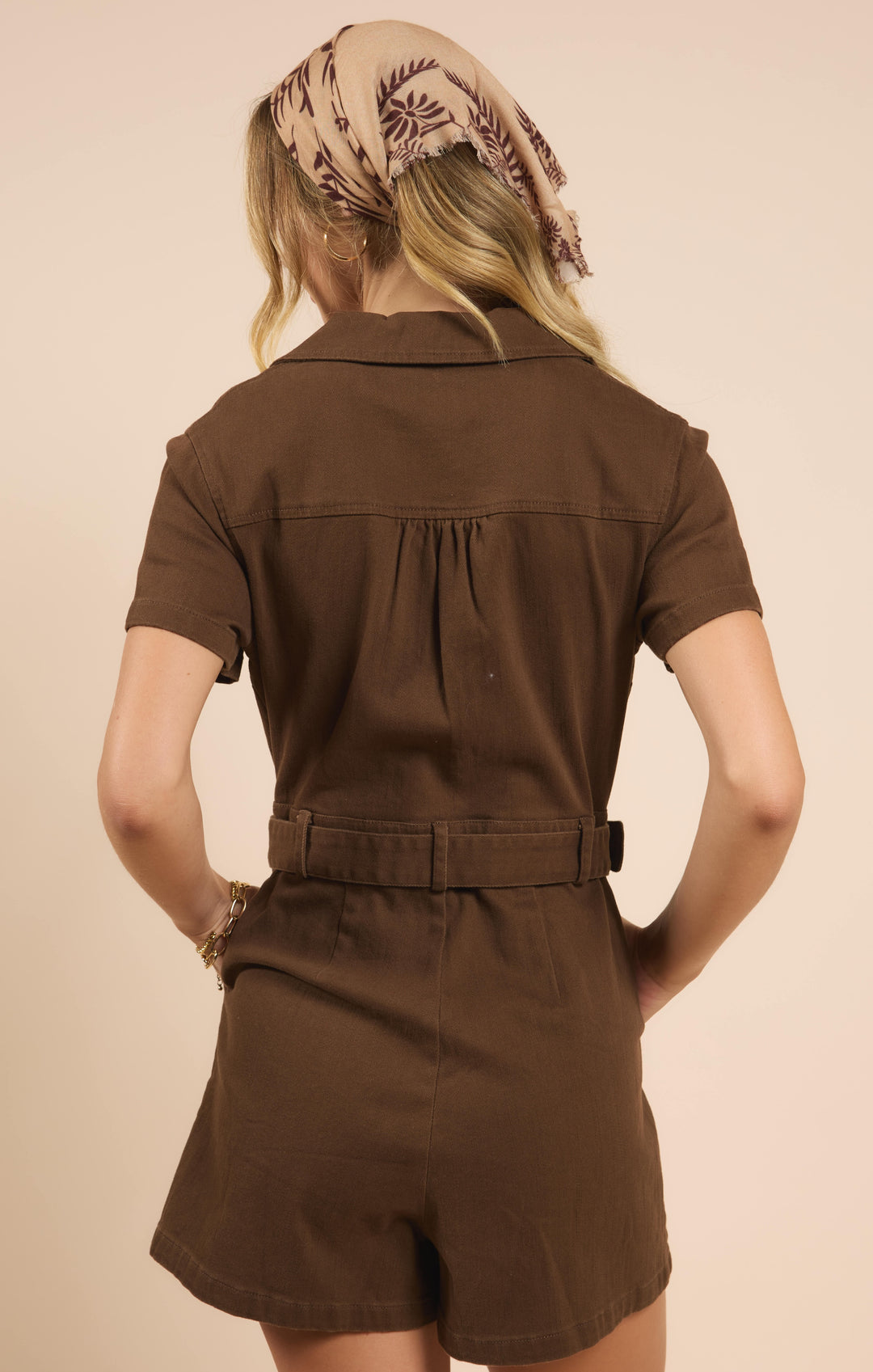 Sadie &amp; Sage Clear Eyes Zip Front Romper w/ Belt