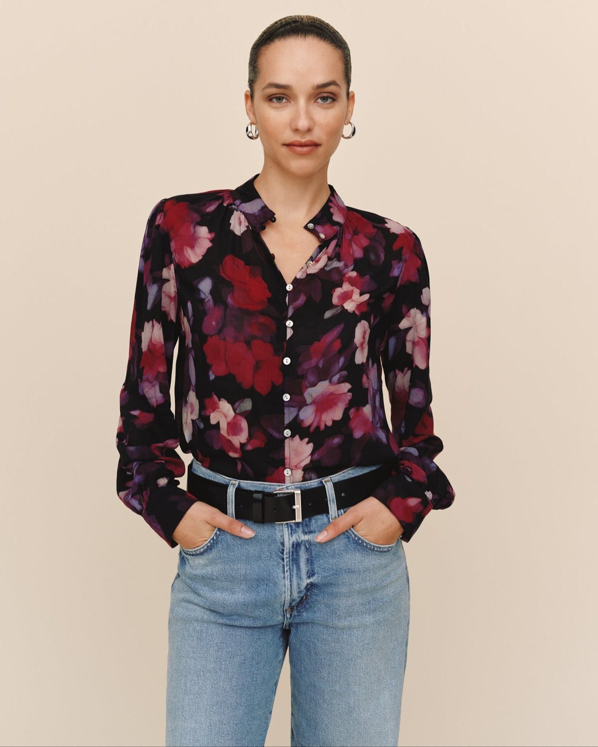 Bella Dahl Shirred Button Up Blouse