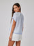 Bella Dahl Short Sleeve Flowy Raglan Top Blue SKy Stripe