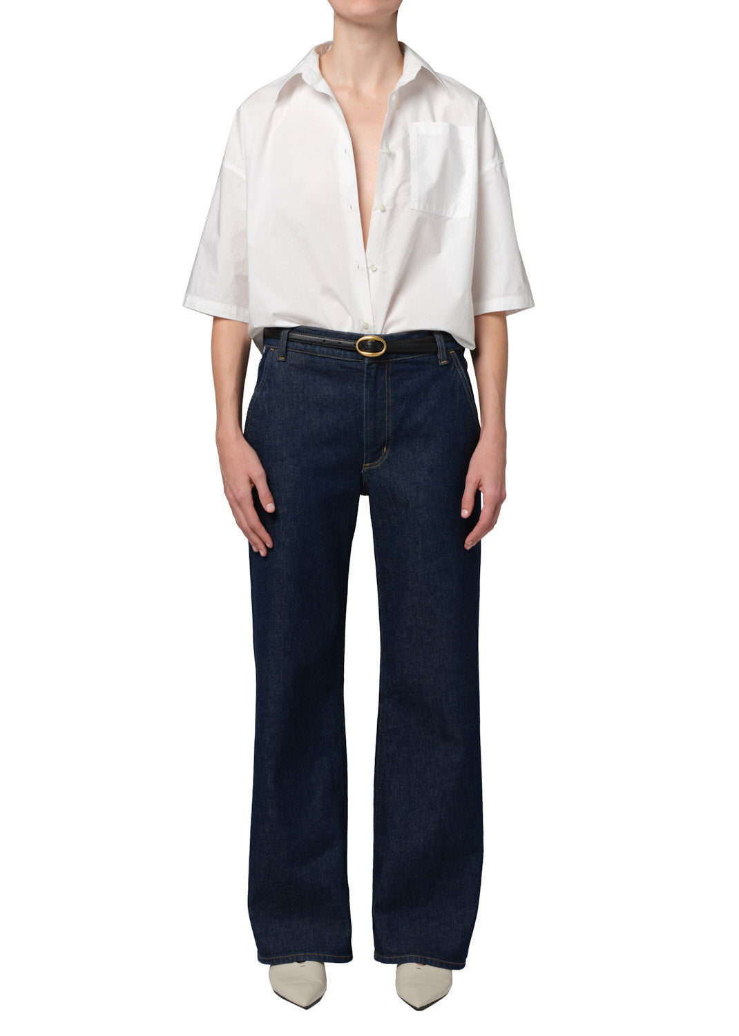 Citizens of Humanity Frances Cropped Cape Button Up Optic White