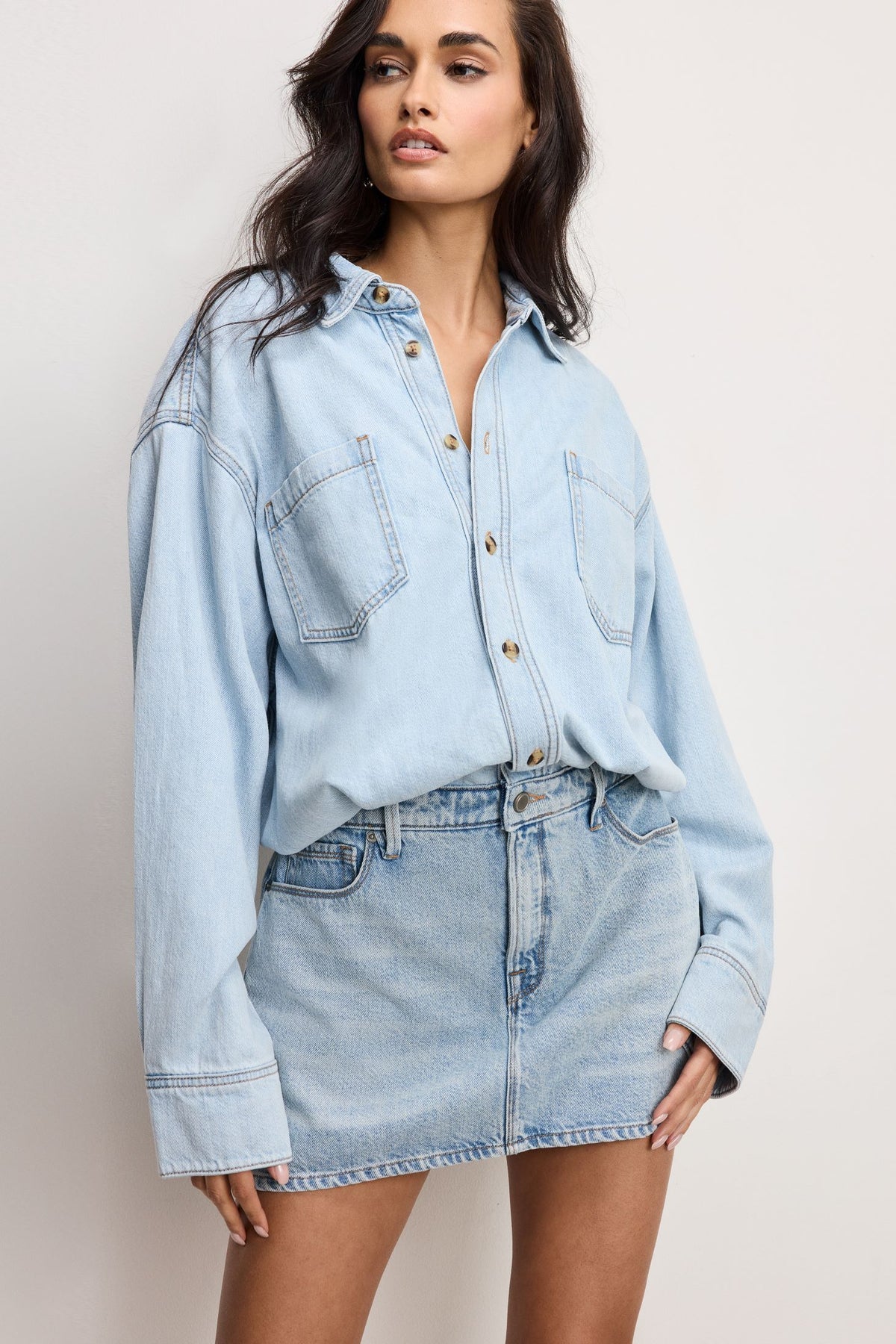Good American Denim Shirt Dress
