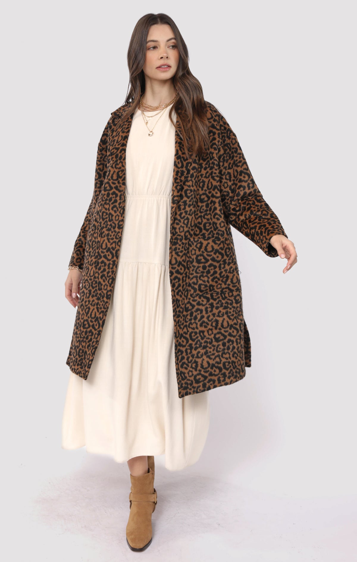 Sadie &amp; Sage Animal Instinct Leopard Coat