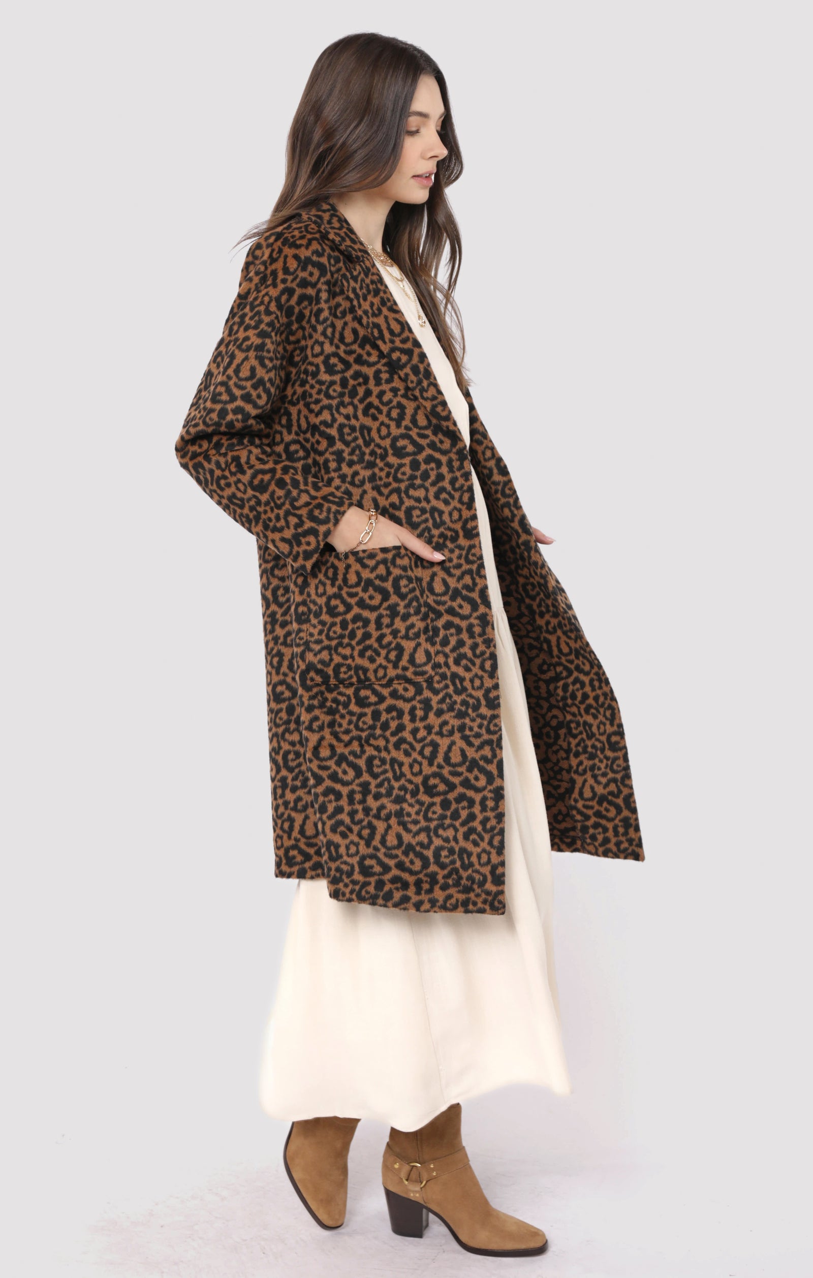 Sadie & Sage Animal Instinct Leopard Coat