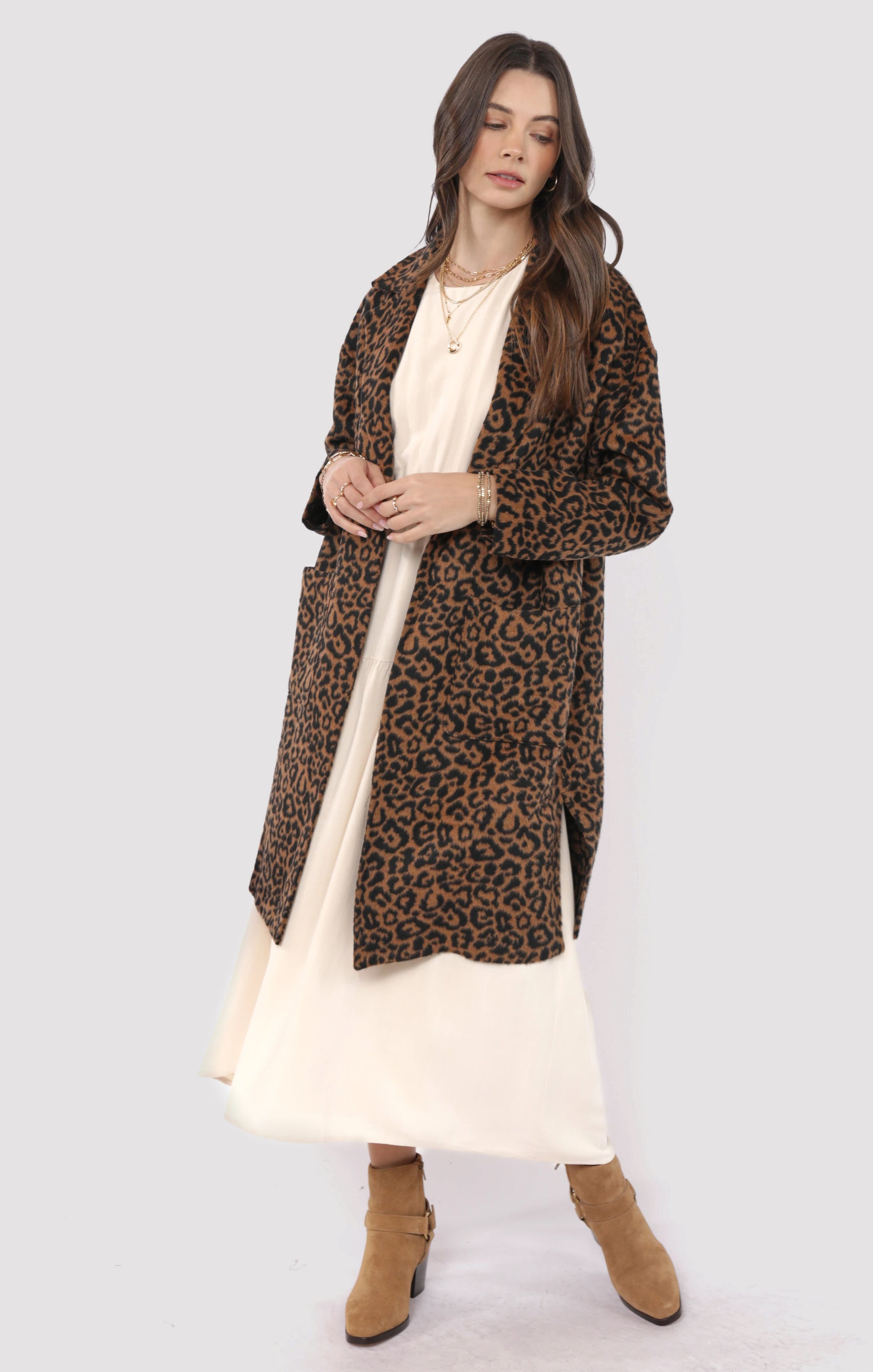 Sadie & Sage Animal Instinct Leopard Coat