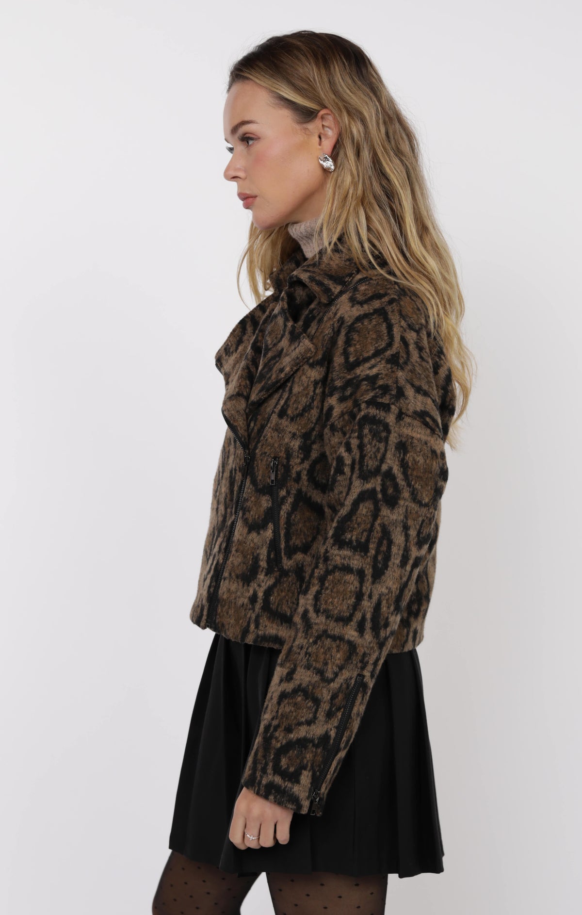 SAGE THE LABEL Strada Brushed Vegan Leopard Oversized Jacket