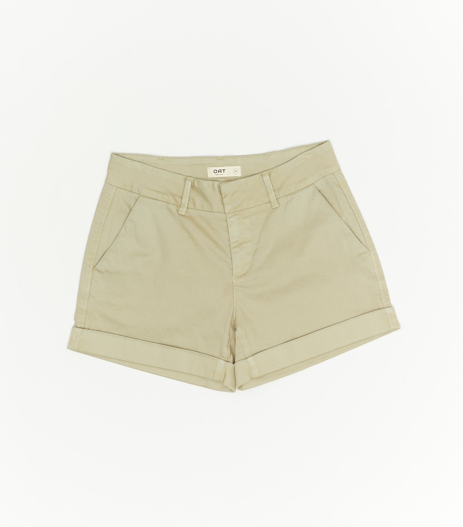 OAT Mid Rise Slit Pocket Shorts in New Sage