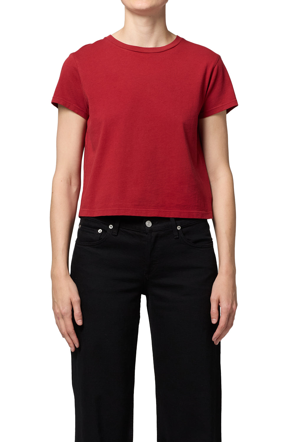 AGOLDE Adine Shrunken Tee Brick