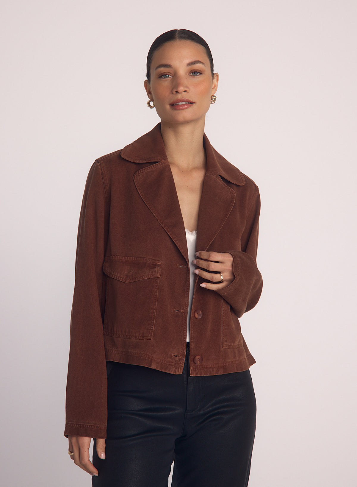 Bella Dahl Utility Crop Trench Honey Oak