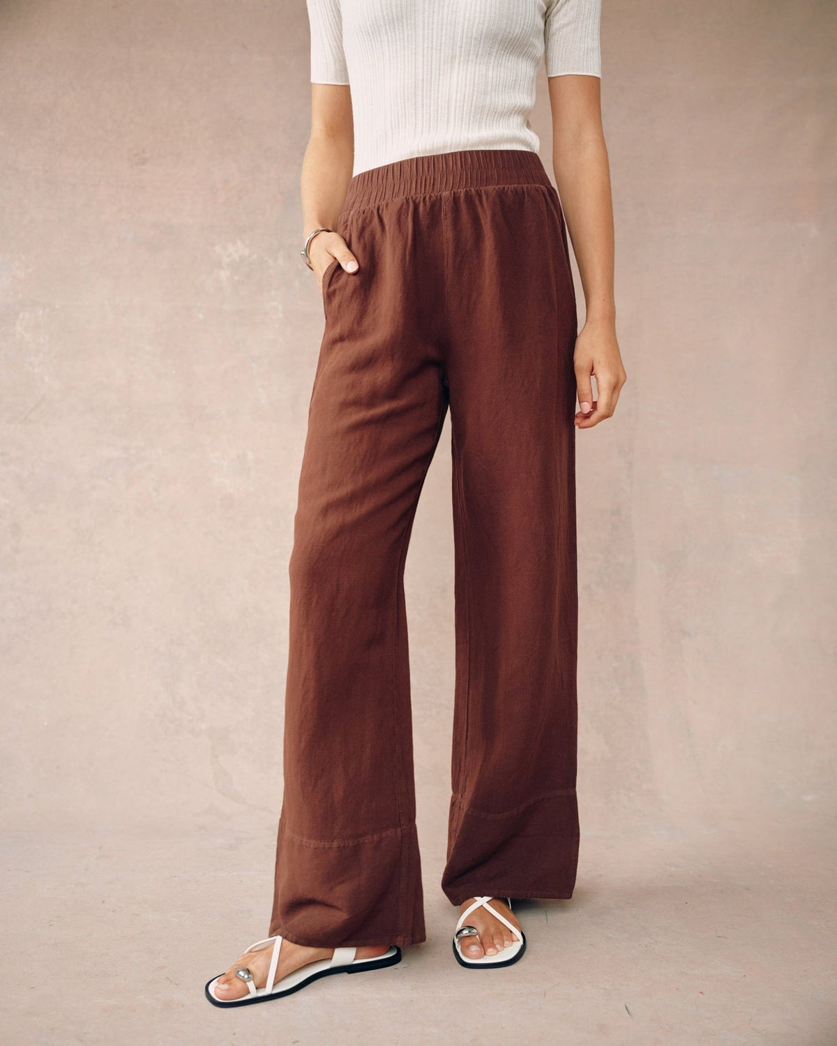 Bella Dahl Wide Leg Pant in Henna Brown