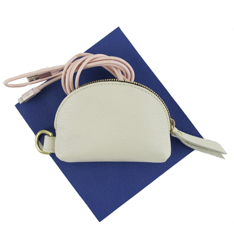 TAH Half Moon Coin Purse Bone