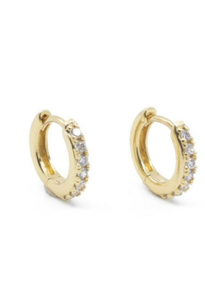 The Land of Salt CZ Diamond Huggie Hoops