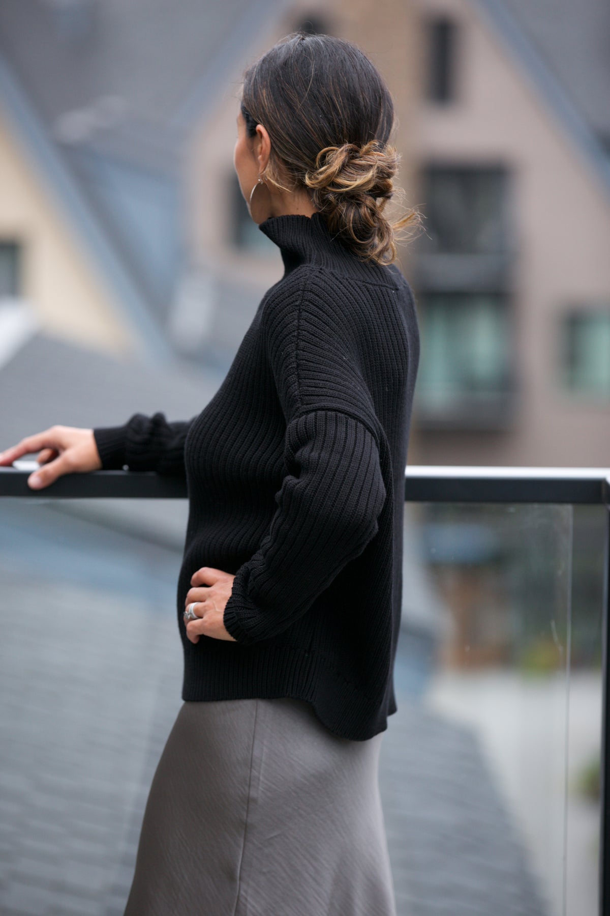 EMERSON FRY Carolyn Funnel Neck Sweater