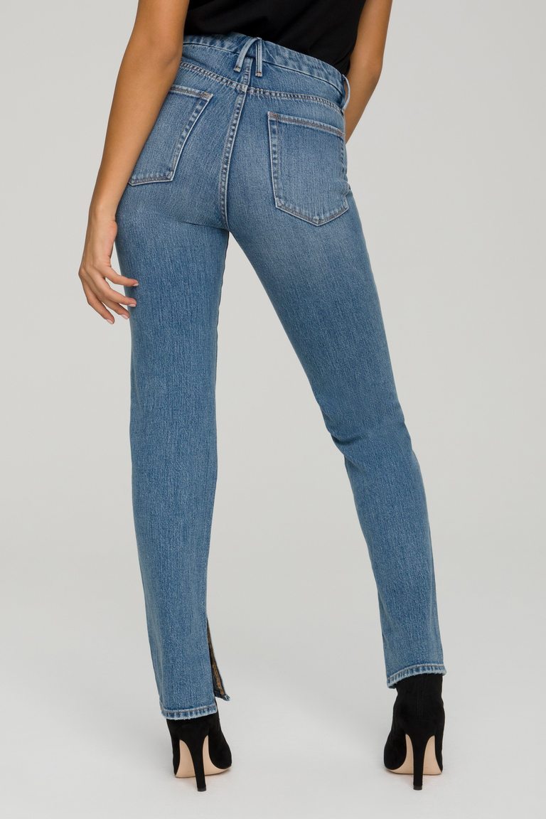 Good American Good Boy Exposed Button in Blue 657