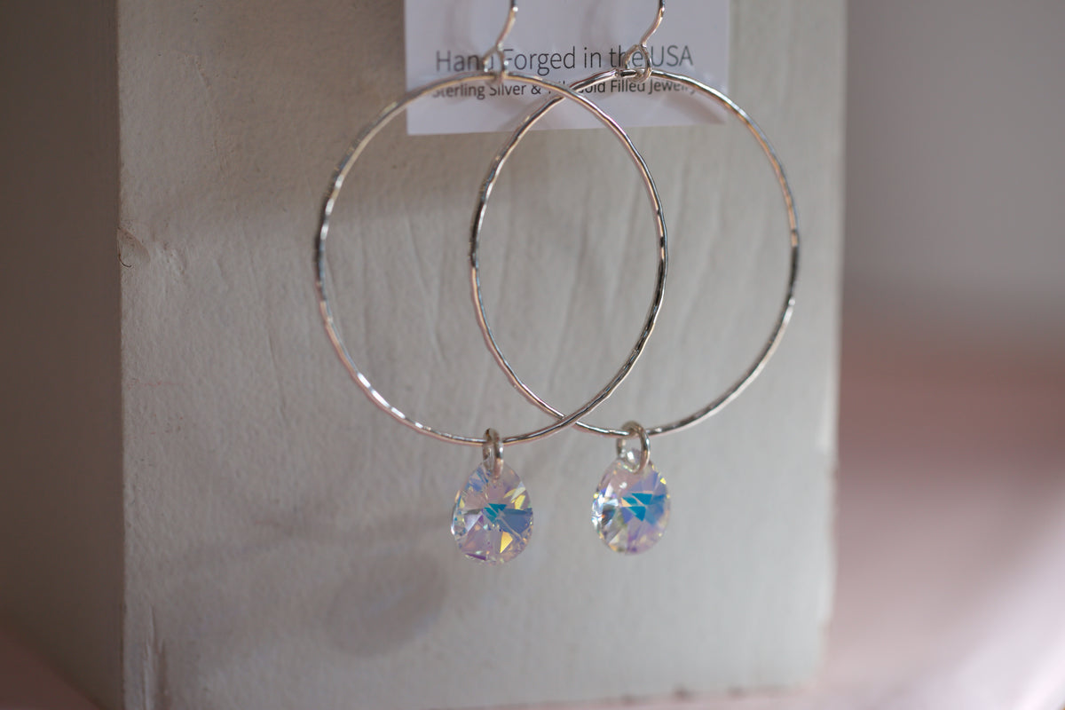 Kenda Kist Large AB Crystal Circle Drop Earrings