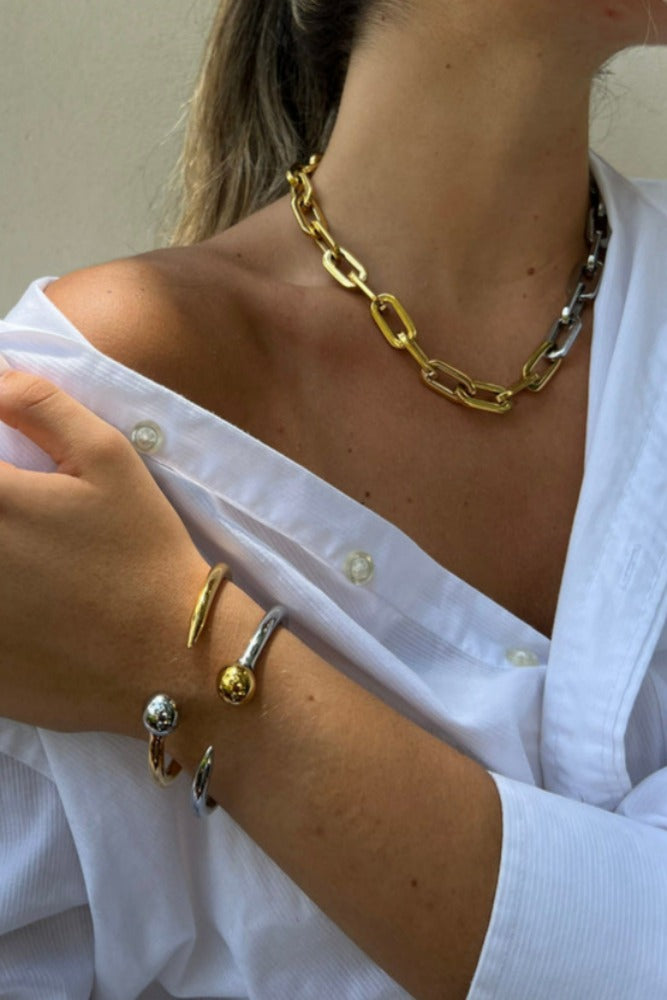 SAHIRA Jenna Link Two-Tone Necklace