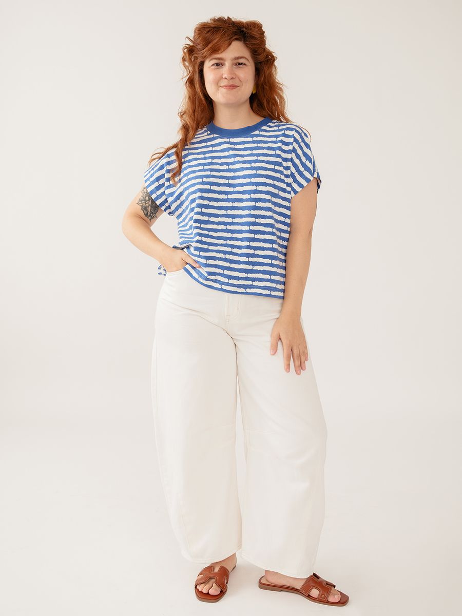 Mata Traders Caitlin Top Blue Stripe
