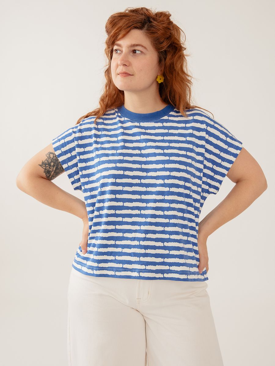 Mata Traders Caitlin Top Blue Stripe