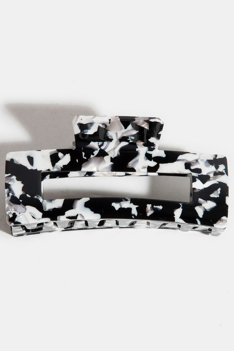 NYLAND Tortoise Rectangle Hair Claw Black and White