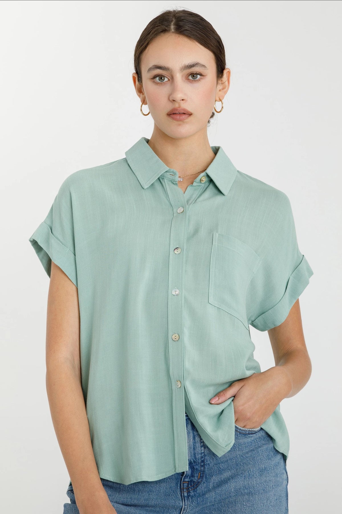 NYLAND Blaine SS Pocket Button Down Spearmint