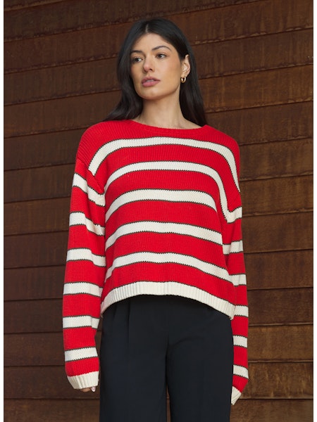 Stitches &amp; Stripes Trinity Pullover Crimson Combo