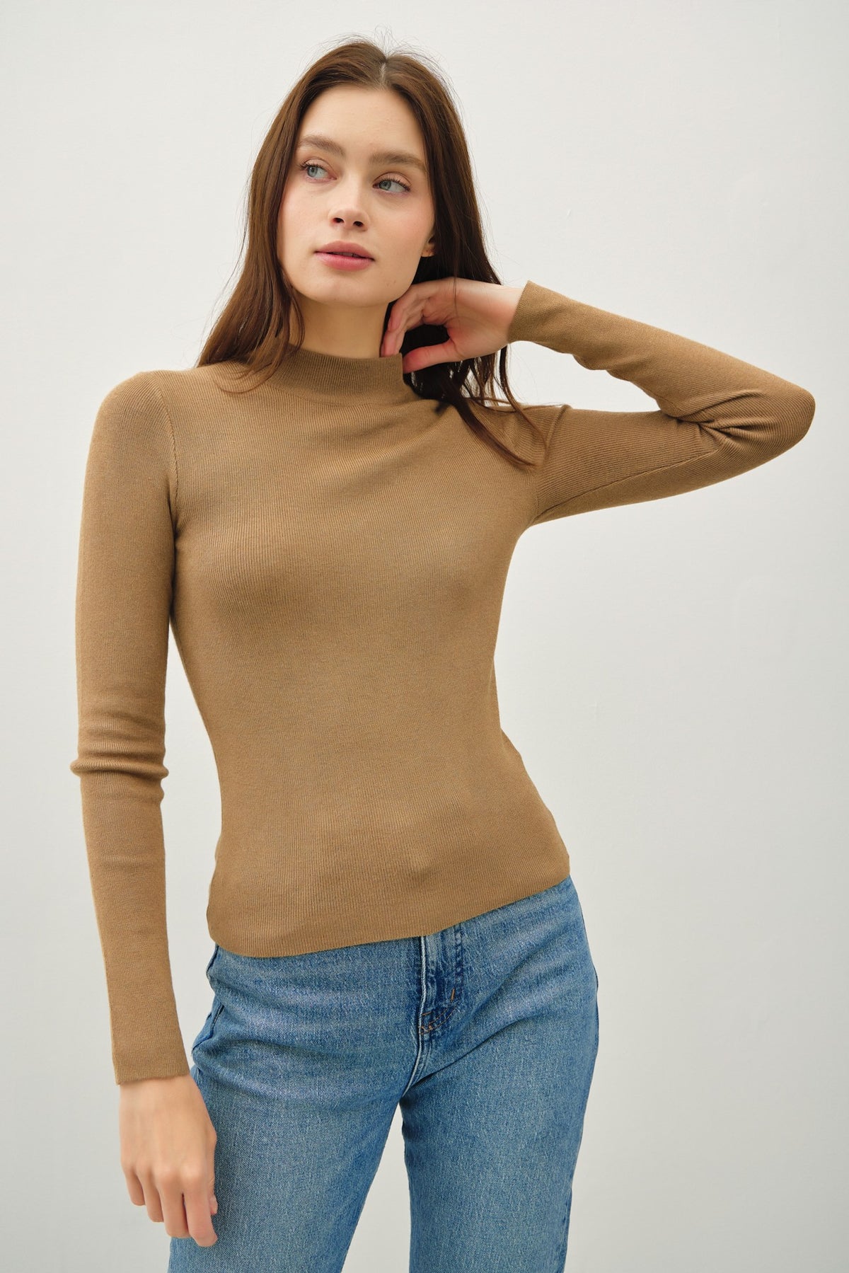NYLAND Elora Basic RIbbed Mockneck Sweater