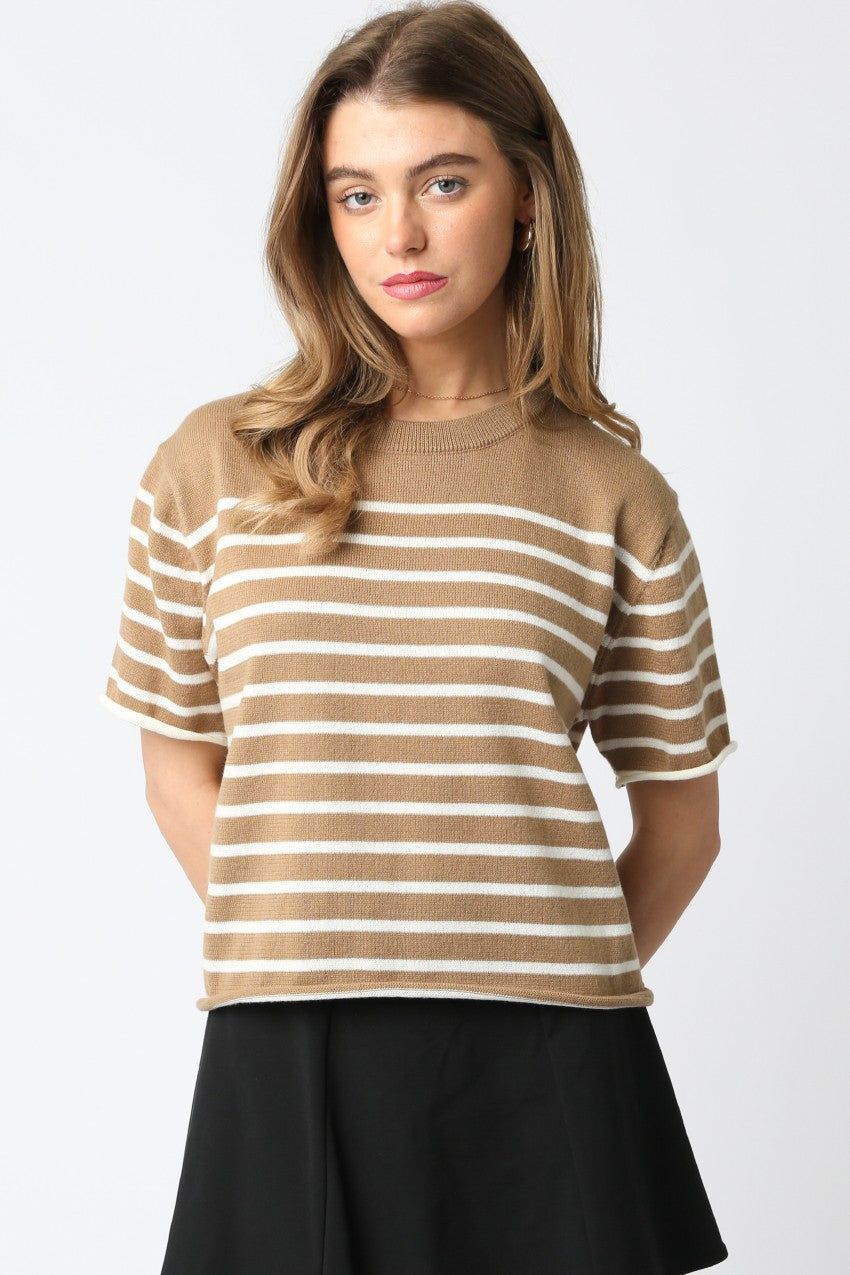 NYLAND Raylene Sweater Tee Mocha Cream