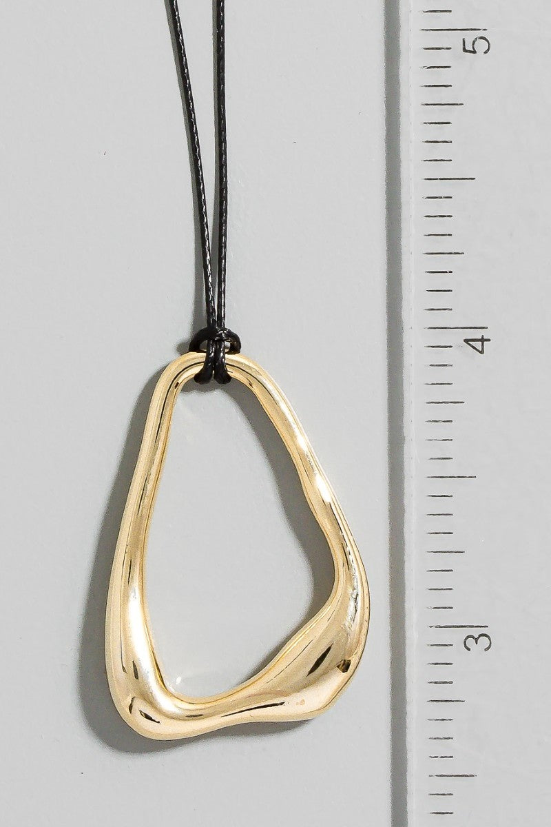 NYLAND Irregular Tear Hoop Pendant Dainty Cord Necklace