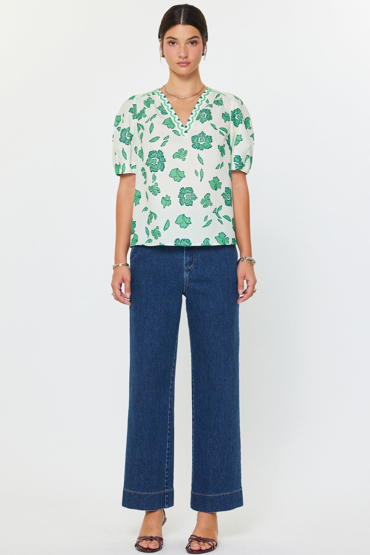 NYLAND Zahira Floral Printed V-Neck Blouse