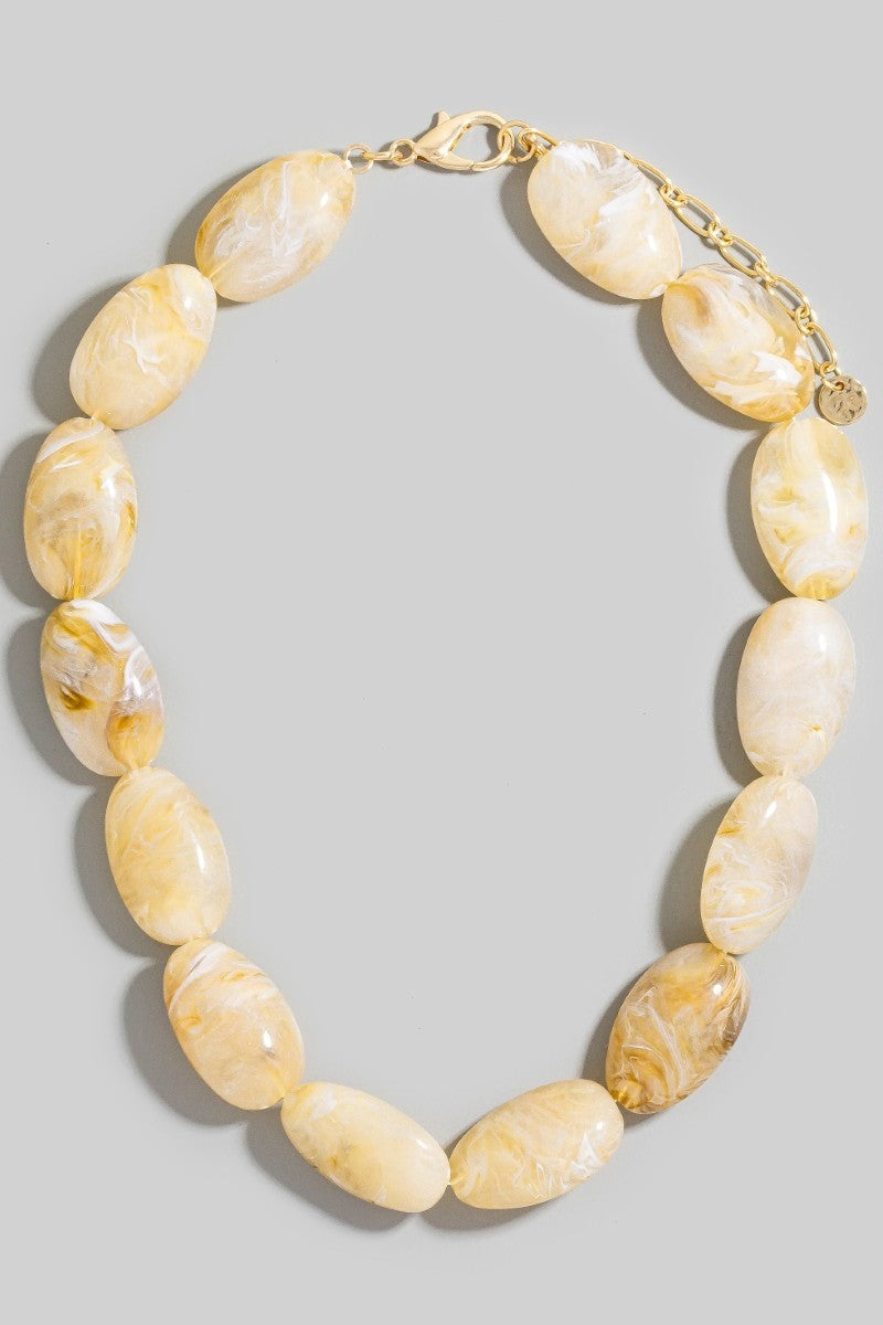 DEON Faye Oval Beads Necklace Ivory
