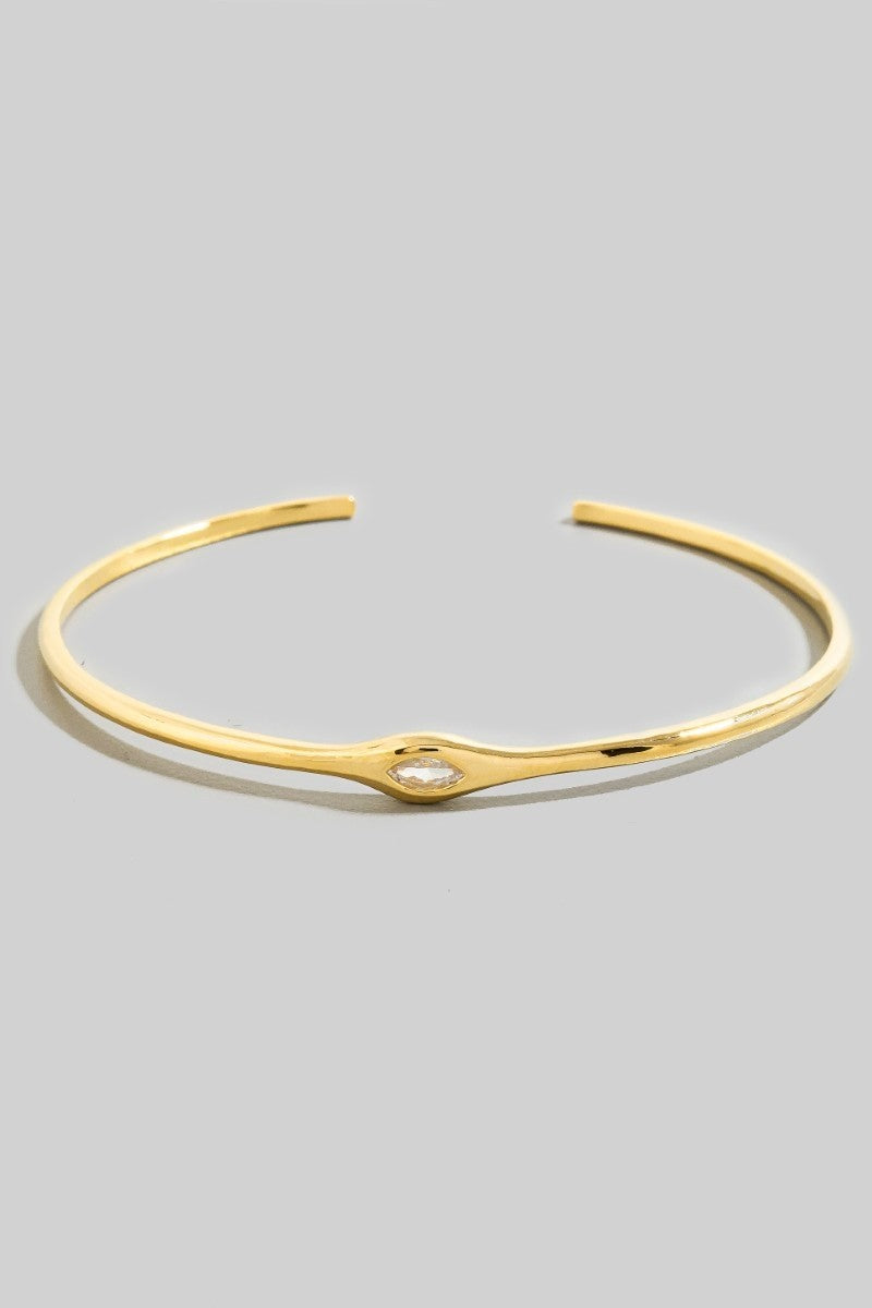 NYLAND Minimalist Gold Dipped Cz Cuff Bracelet