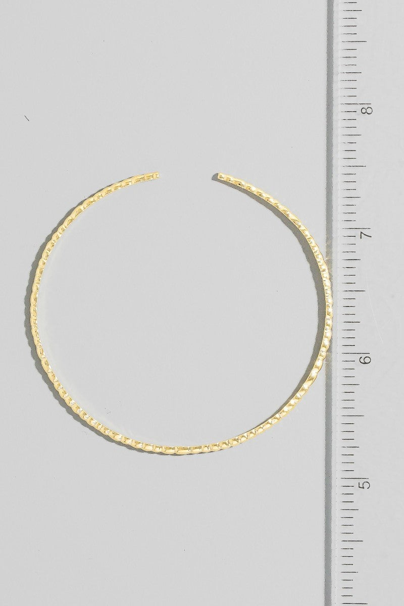 NYLAND Minimalist Gold Dipped Bead Texture Cuff Bracelet