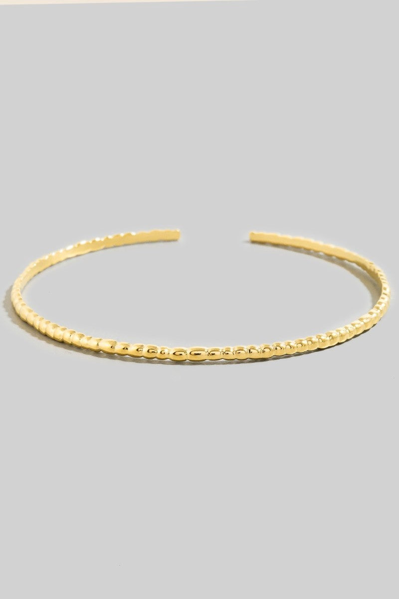 NYLAND Minimalist Gold Dipped Bead Texture Cuff Bracelet