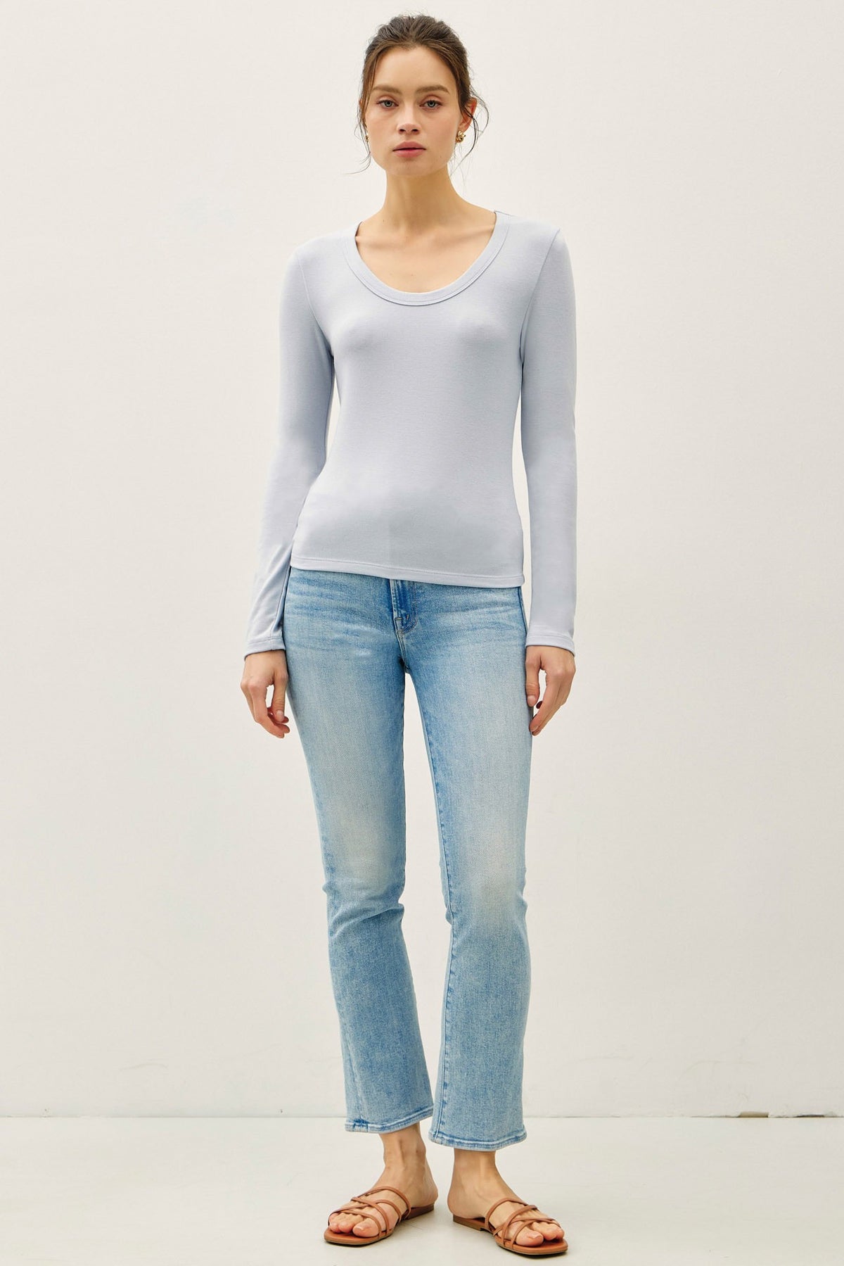 NYLAND Ilana Soft Jersey U Neck Long Sleeve