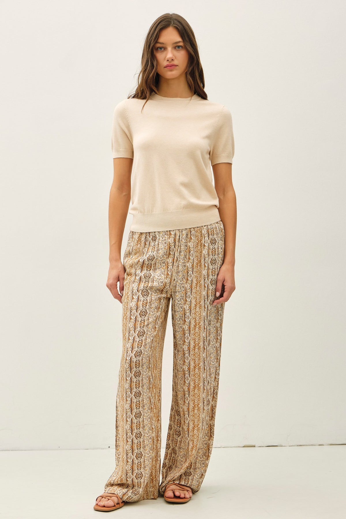 NYLAND Basic Short Sleeve Sweater Top