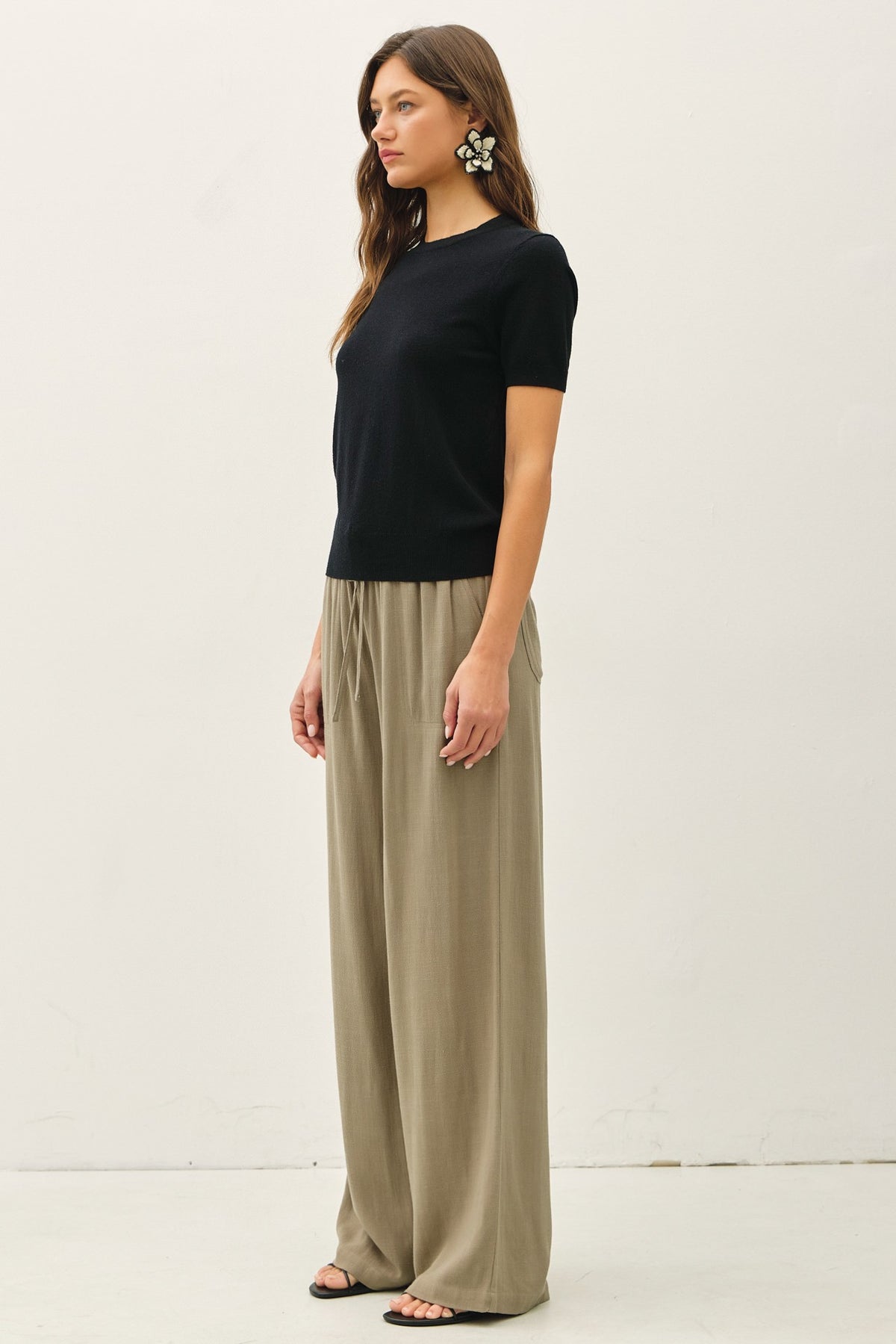 NYLAND Basic Short Sleeve Sweater Top