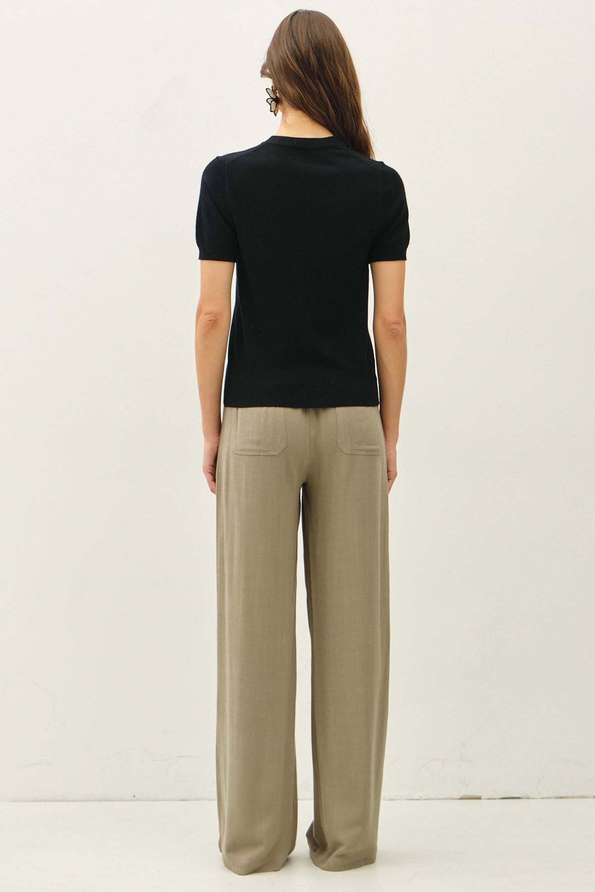 NYLAND Basic Short Sleeve Sweater Top