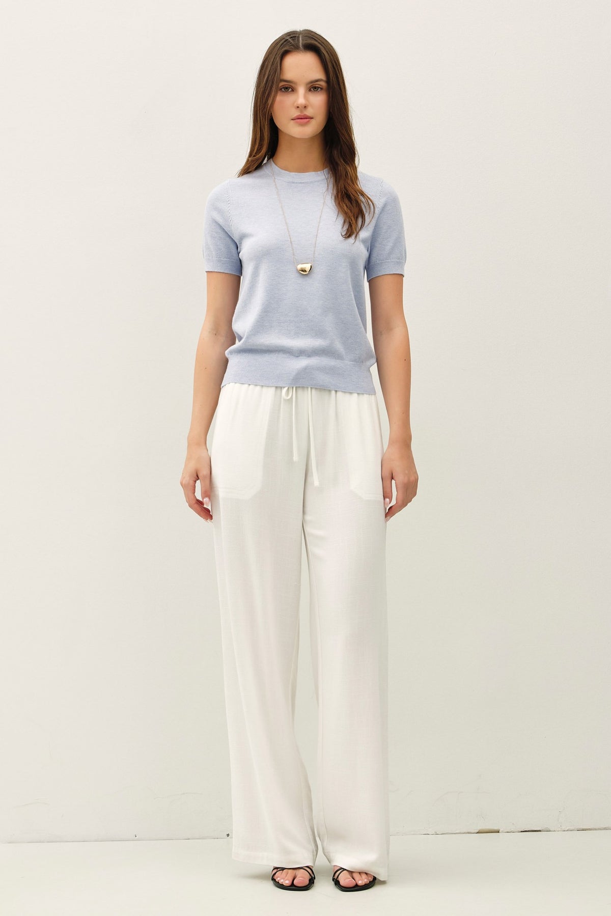 NYLAND Basic Short Sleeve Sweater Top