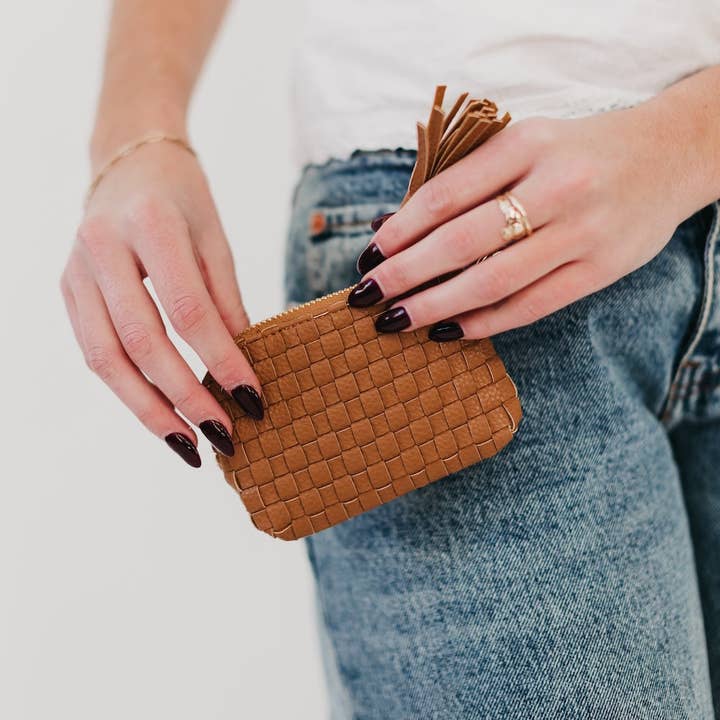 Pretty Simple Paris Card Wallet Woven Brown