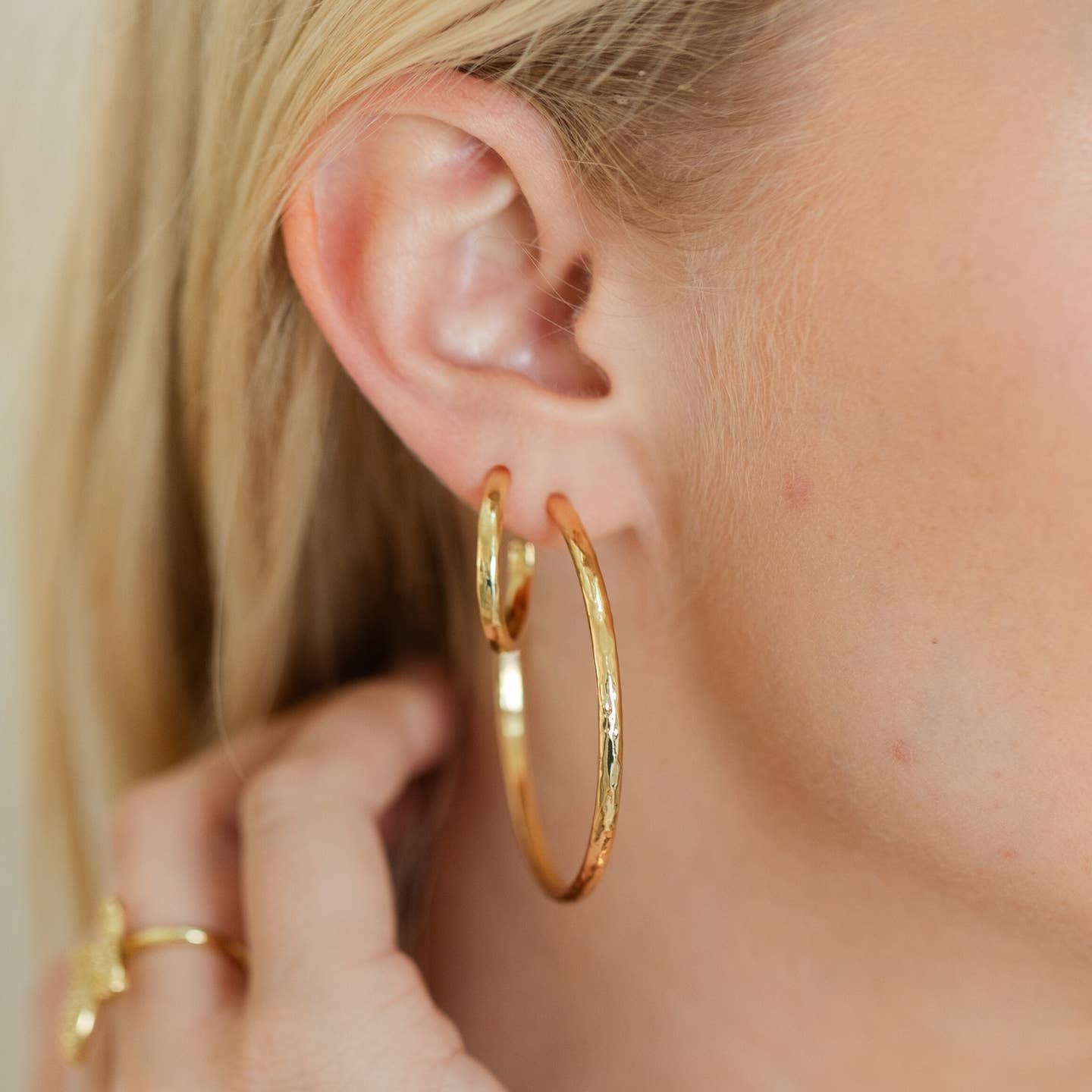 Splendid Iris Lightly Textured Large Delicate Hoops