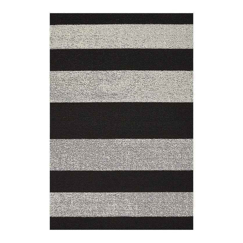 Chilewich Bold Stripe Shag Doormat 18x26 Black White