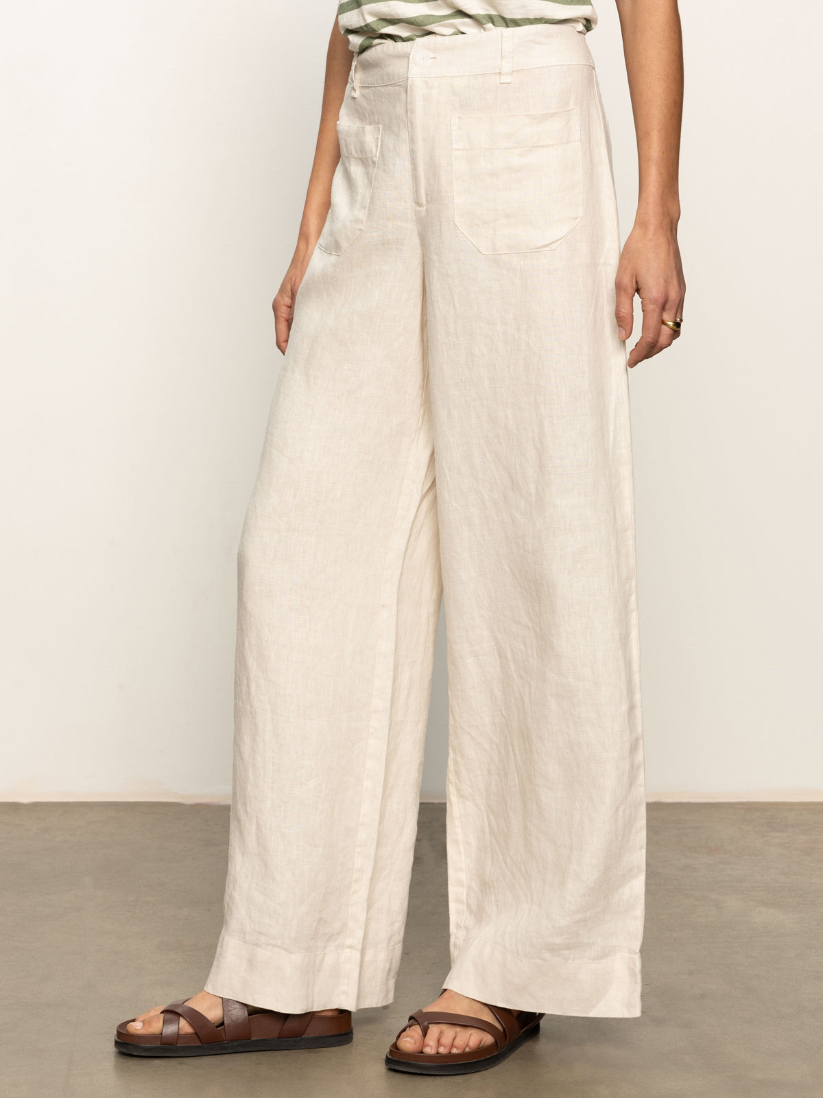Sanctuary The Linen Marine Wide Leg Pant