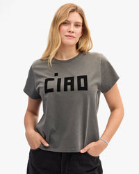 Clare V. Classic Tee Flocked Block CIAO